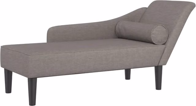 Chaise Longue Moderna in Legno Massello con Cuscini Beige e Grigio per Giardino e Soggiorno – 1