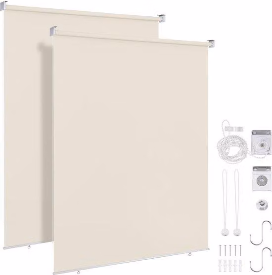 Ombrellone a rullo impermeabile beige 140 x 140 cm