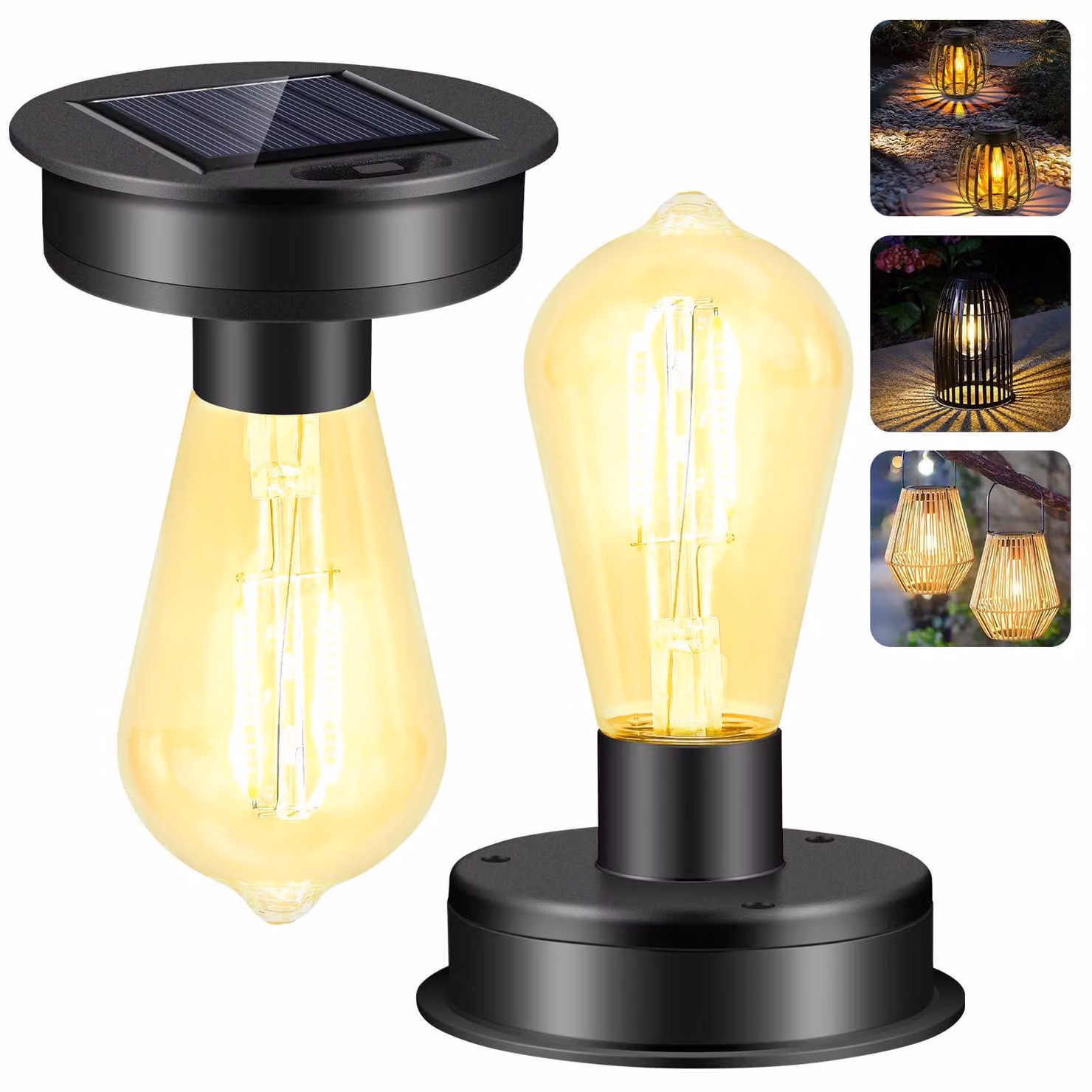 Ricambi per pannelli solari, confezione da 2, LED, 7 lumen, grado di protezione IP44, luce bianco caldo