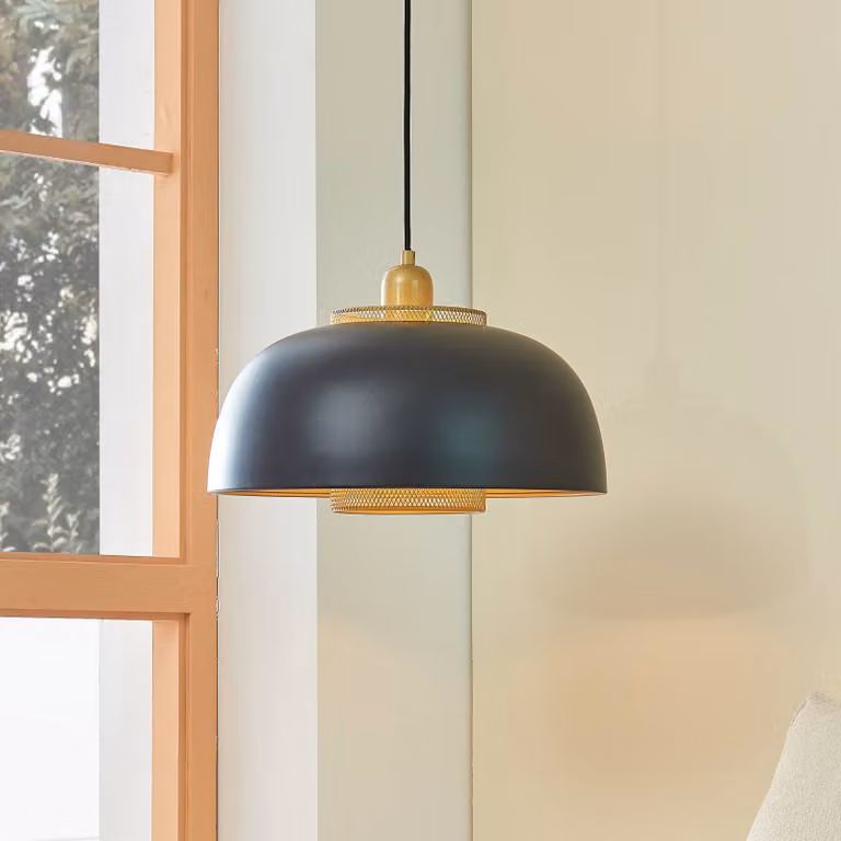 Lampada a sospensione Miraca Lindby, dimmerabile, Nero, Soggiorno / Sala da pranzo, Metallo, Moderno, Lampada a sospensione