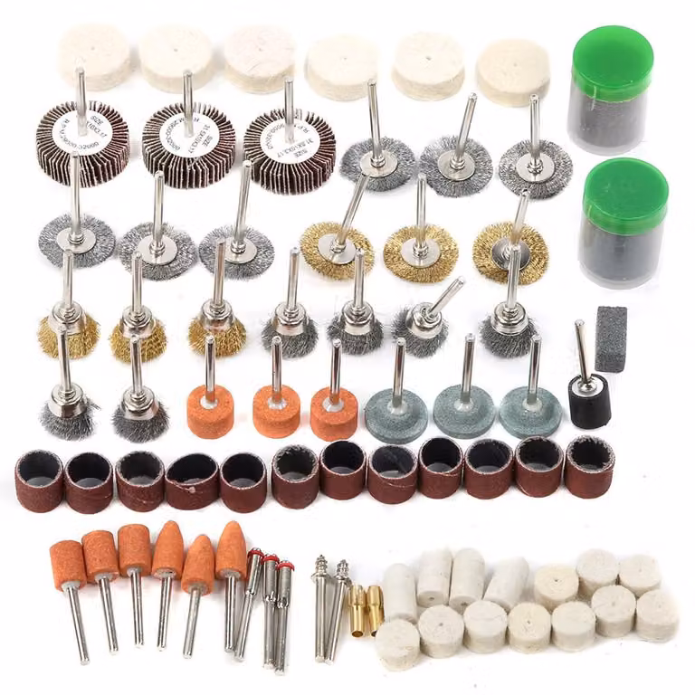 Set di accessori da 145 pezzi per utensili rotanti, compatibile con mini-trapani, smerigliatrici elettriche, per levigatura, lucidatura e taglio