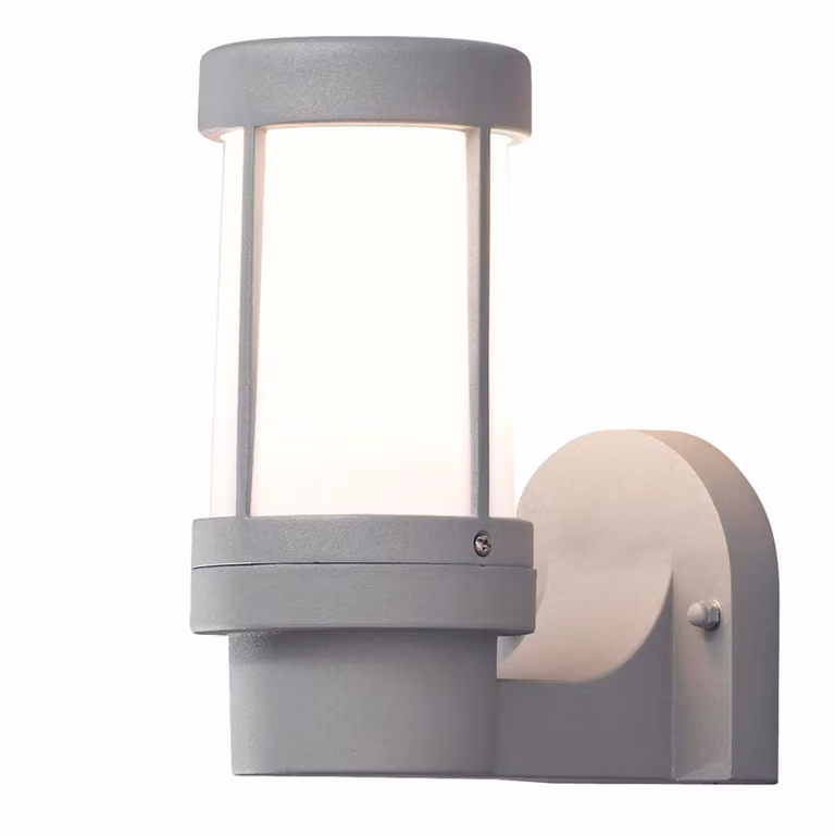 Applique Konstsmide Siena in alluminio laccato grigio con vetro opalino
