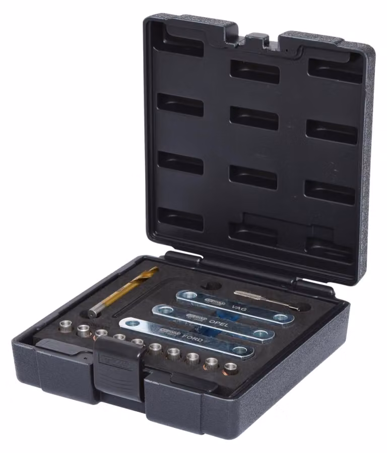 KS TOOLS Kit di riparazione della filettatura M9 x 1,25 16 pezzi - 122.1300