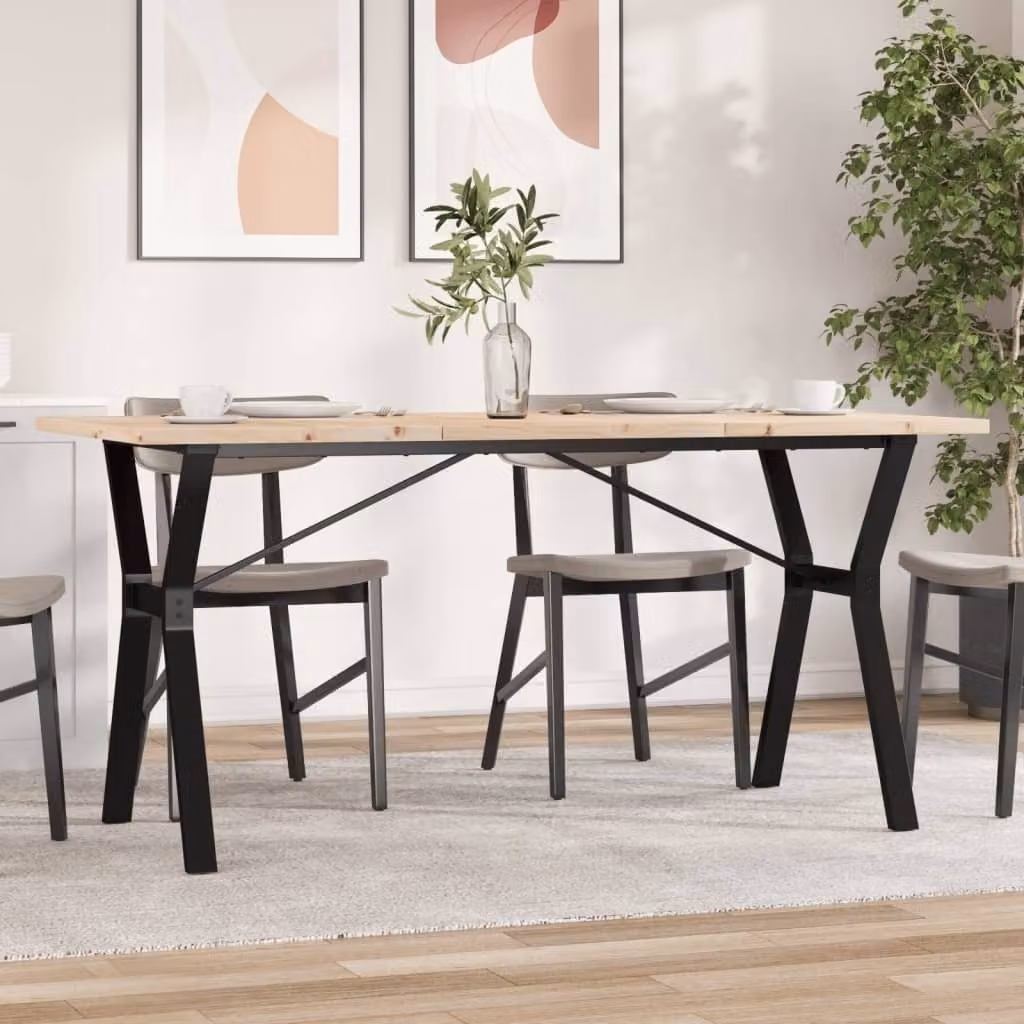 Maison Exclusive - Tavolo da Pranzo Telaio a Y 160x80x75,5 cm Legno Pino e Acciaio