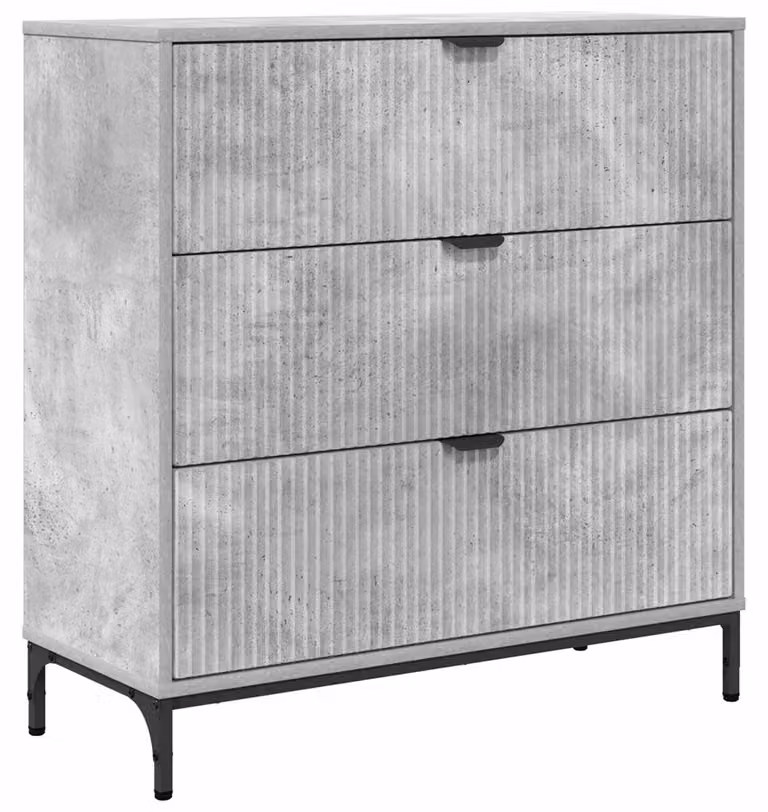 Credenza Grigio cemento 79,5 x 33 x 82 cm Legno multistrato