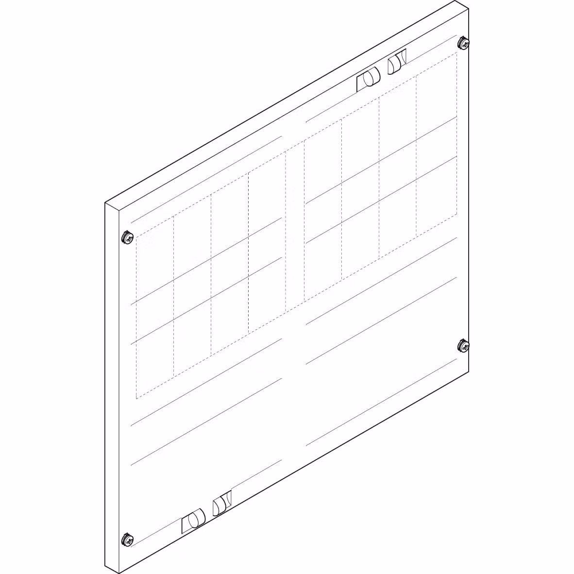 Piastra di copertura ABN 500x450 mm 2FB/3RE_D02, raccoglitore 60 mm (5 poli), NH00 / NH000 / D02 FAP23674N