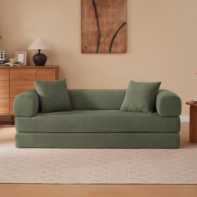 Divano letto ¨C Minimal ¨C Tessuto, Grigio chiaro, 140x200cm