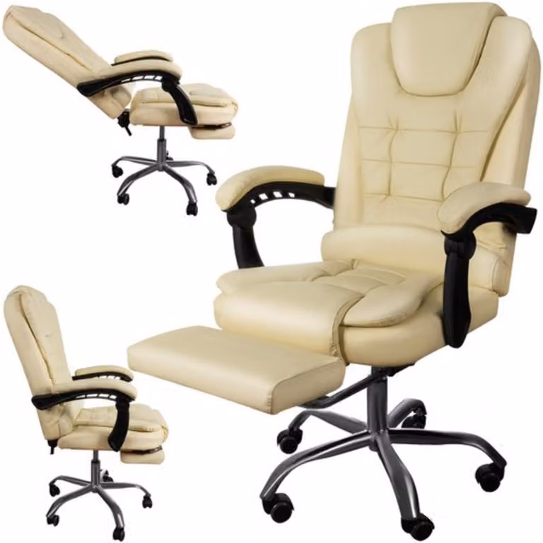 Sedia da ufficio con poggiapiedi - bianco Malatec 23287