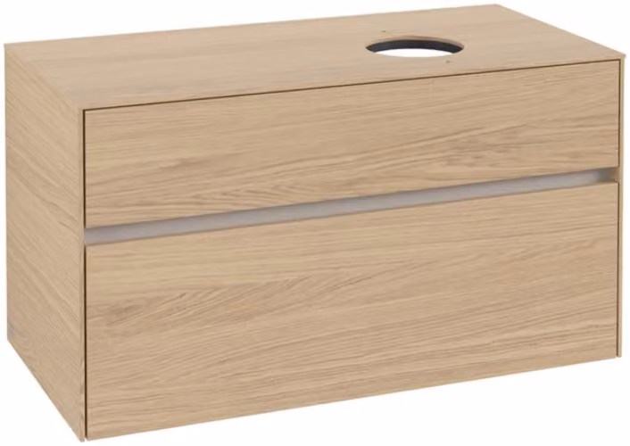 Villeroy & Boch Collaro Meuble sous-lavabo, suspendu, 2 tiroirs, lavabo à droite, 1000x548x500mm, C04000VJ, C04000VJ