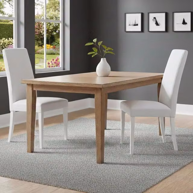 Set di 2 sedie moderne DMORA in legno e tessuto bianco per cucina e soggiorno