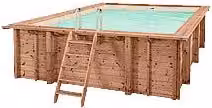 Piscina fuori terra rettangolare in legno JARDIN CARRE 473 cm color sabbia e marrone di PISCINE ITALIA con filtro