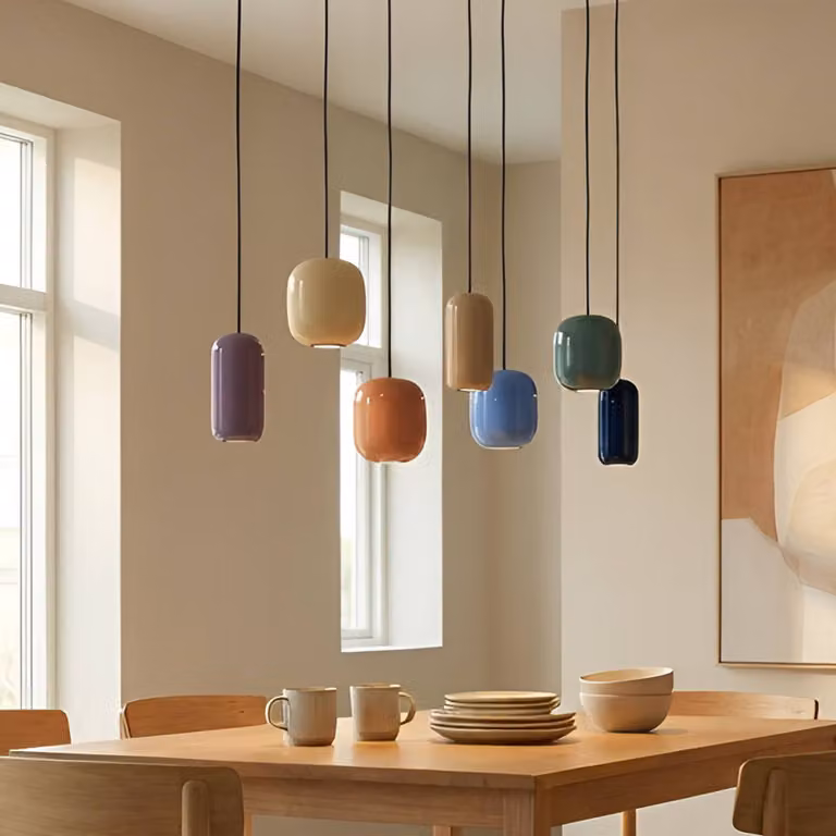 Lampada a sospensione Narion Lucande, dimmerabile, Multicolore, Soggiorno / Sala da pranzo, Metallo, Design, Lampada a sospensione
