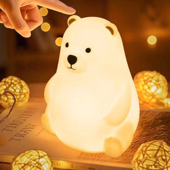 Lampada da notte a LED con comando touch, luminosità regolabile su 3 livelli, adatta per camere di bambini e adulti.