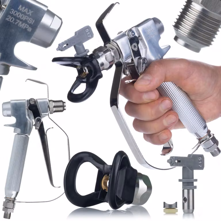 Rosfix Pistola a Spruzzo Airless per Professionisti | Con Ugello 517 e Copriugello | 3000 Psi | Attacco da 1/4" | Compatibile con GRACO, Wagner