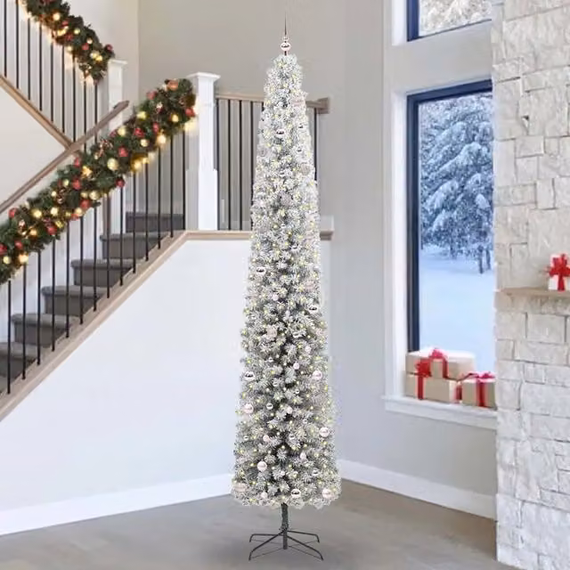 Albero di Natale artificiale moderno vidaXL verde con 300 LED luce bianca calda, Altezza: 300 cm