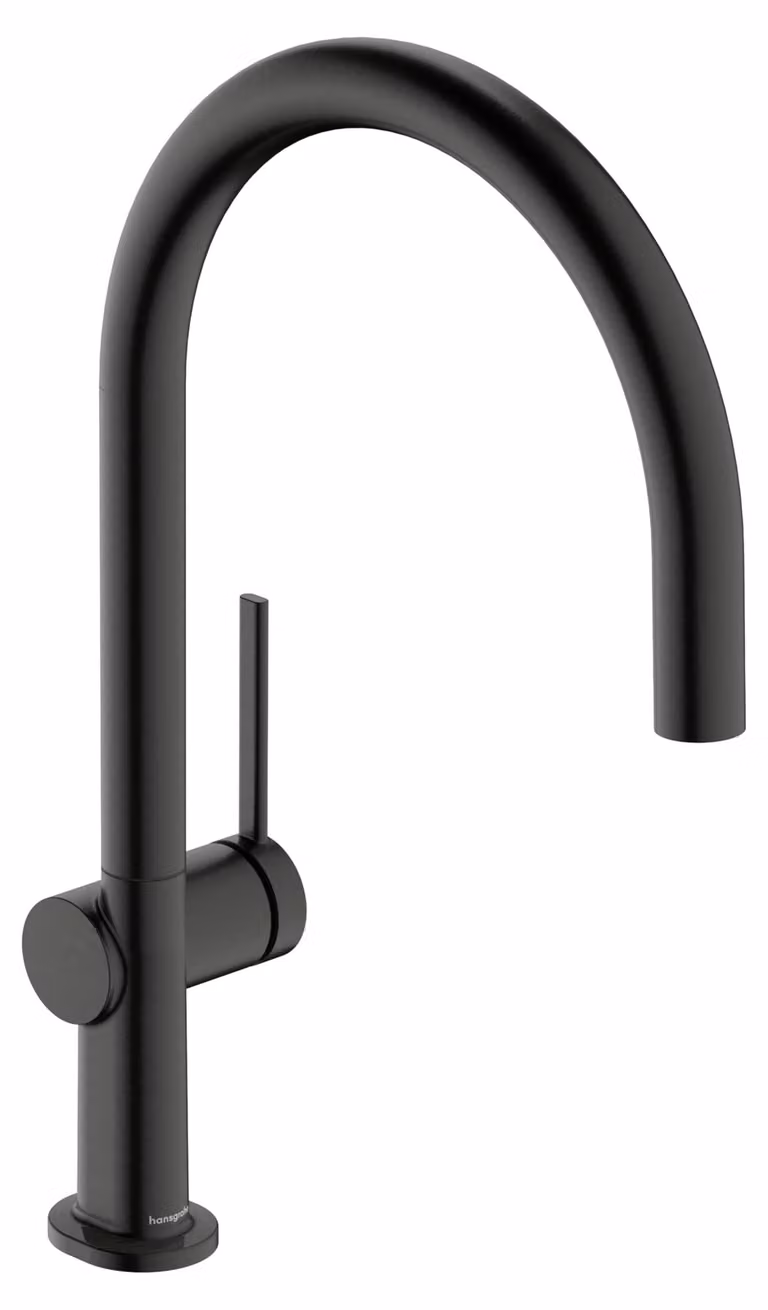 Miscelatore da cucina, un getto, altezza del beccuccio 223 mm, girevole a 360°, finitura cromata nera spazzolata
