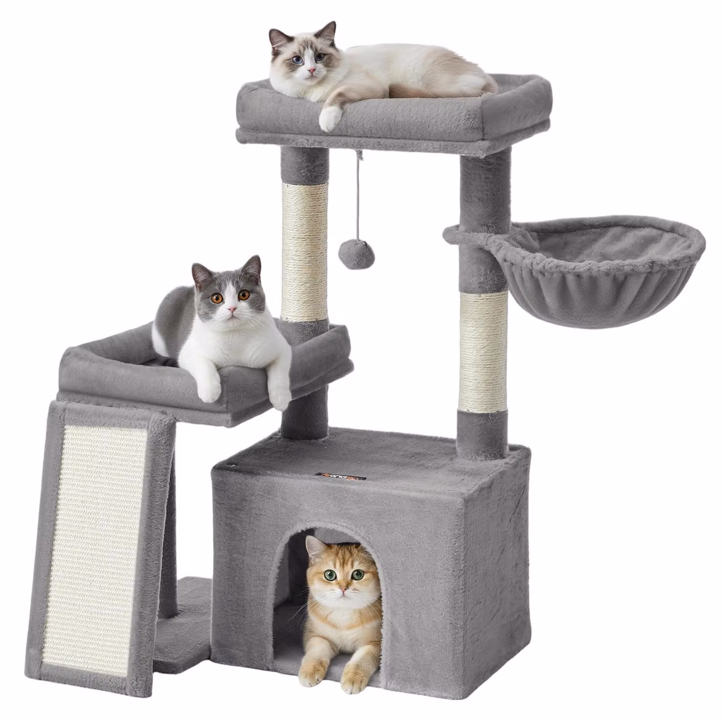 Albero per gatti con tiragraffi e piattaforme