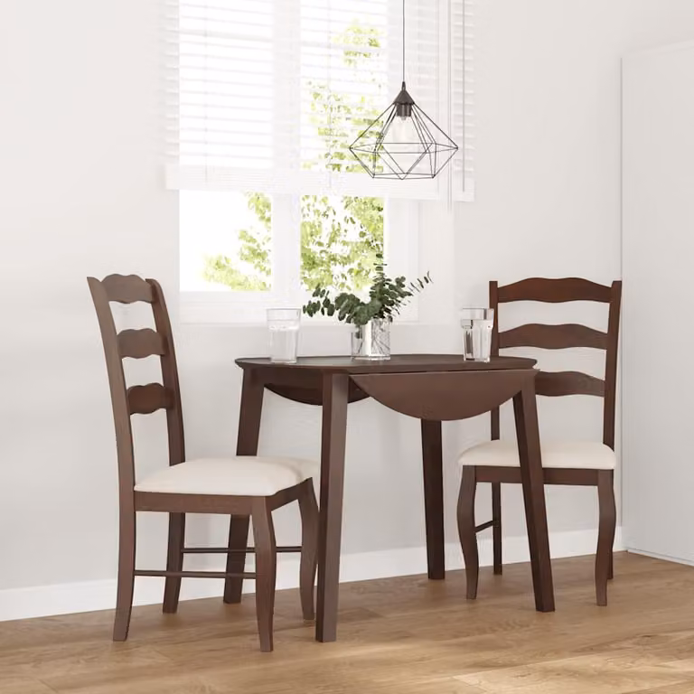 Set di 2 sedie da pranzo con cuscini vidaXL in legno di hevea massello marrone
