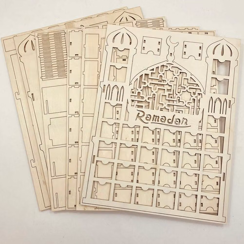 Calendario dell'Avvento Ramadan 2022 Eid Mubarak in legno con cassetti, decorazioni per il conto alla rovescia di 30 giorni