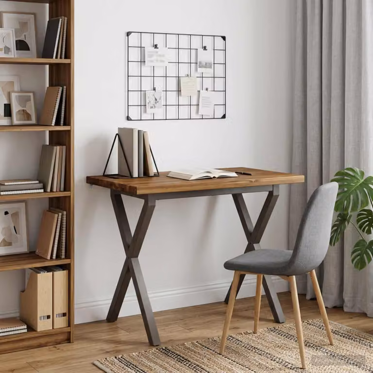 vidaXL 90 x 55 x 75 cm Legno di Acacia Massello Naturale e Caffè
