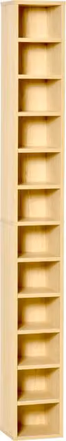Libreria porta CD HOMCOM con 12 ripiani per 204 dischi, in MDF e legno, colore marrone, L/P/H: 21 x 11,5 x 175 cm – 1