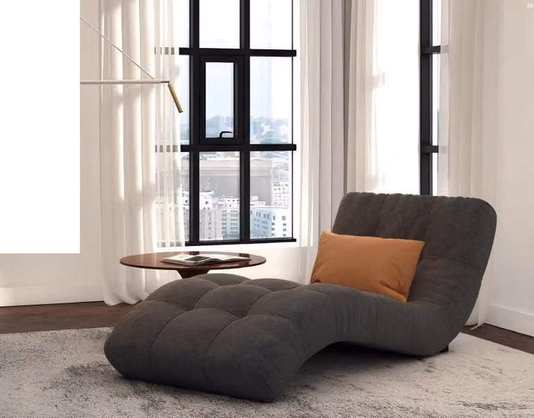 Chaiselounge Chesterfield Liege design Club Chaise Polster Stoff Couch Sofa