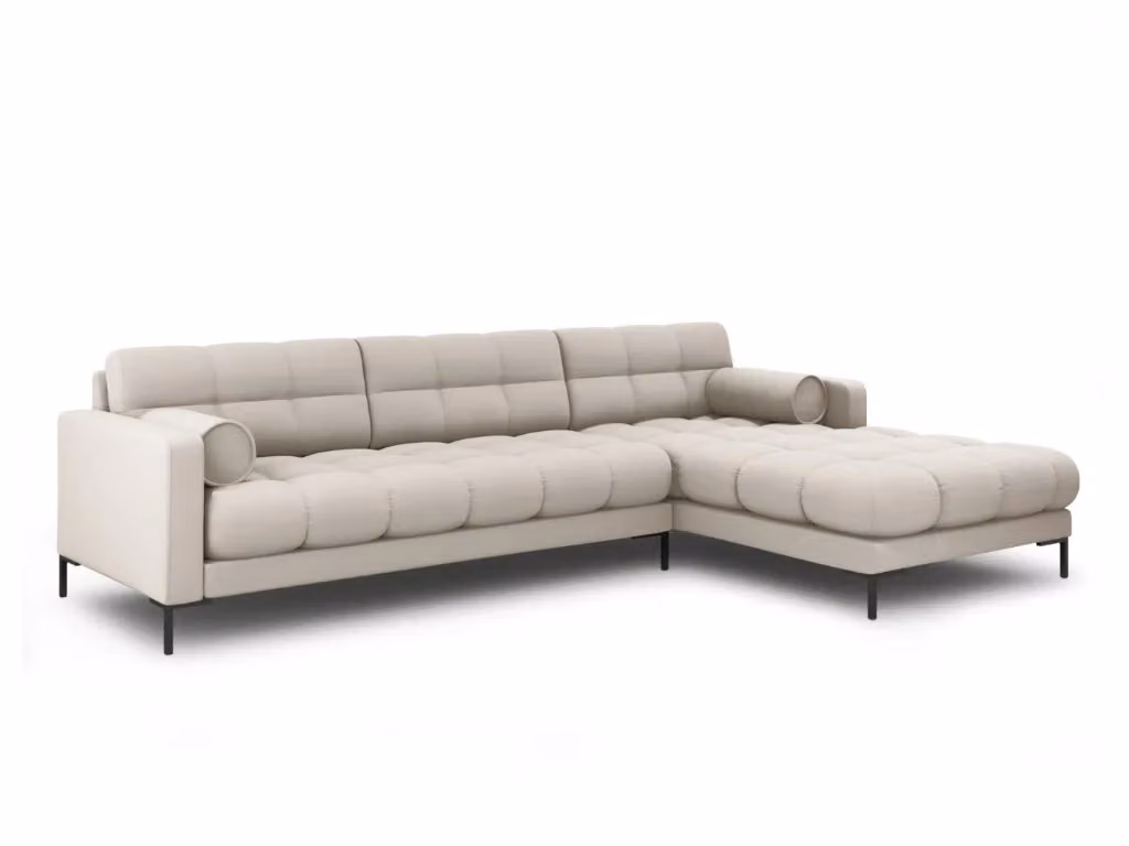Divano angolare destro Bali di Cosmopolitan Design in tessuto beige per il tuo soggiorno a 5 posti – 2