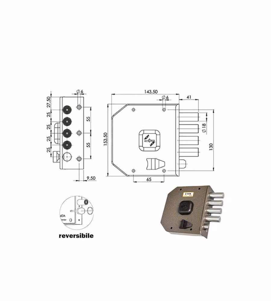 Serratura Sic.Semplice Dx Dm G412 Moia