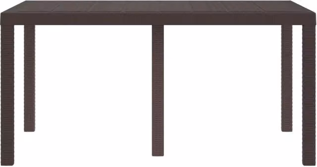 Tavolo da giardino rettangolare in polyrattan marrone e nero L: 150 cm, P: 100 cm, H: 73 cm