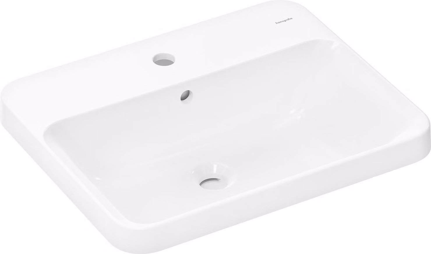 hansgrohe Xuniva Q lavabo encastré, SmartClean, avec trop-plein, 1 trou pour robinet, 550x450mm, blanc, 61068450, 61068450