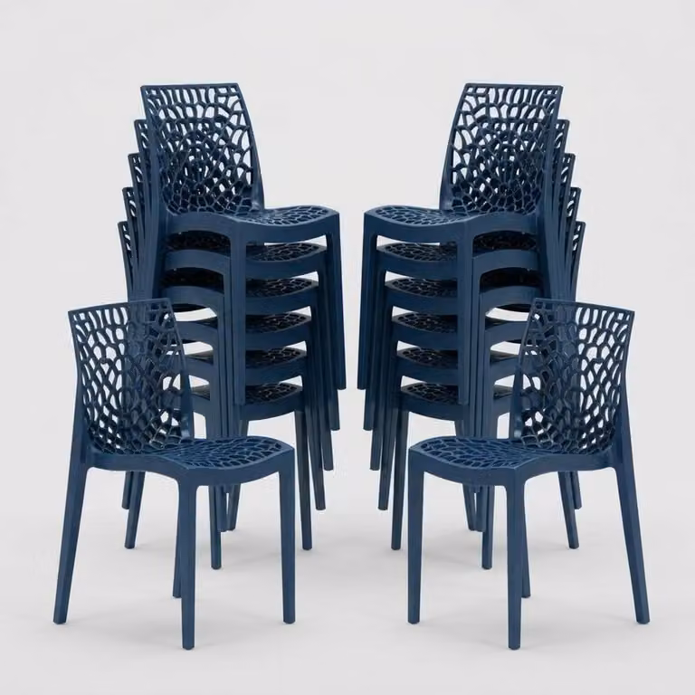 set di 22 sedie impilabili Gruvyer Grand Soleil per bar e ristoranti - Blu scuro