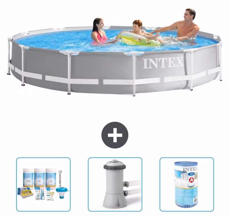 Struttura per piscina a forma di prisma - 366x76 cm - composta da 4 elementi - modello S31896