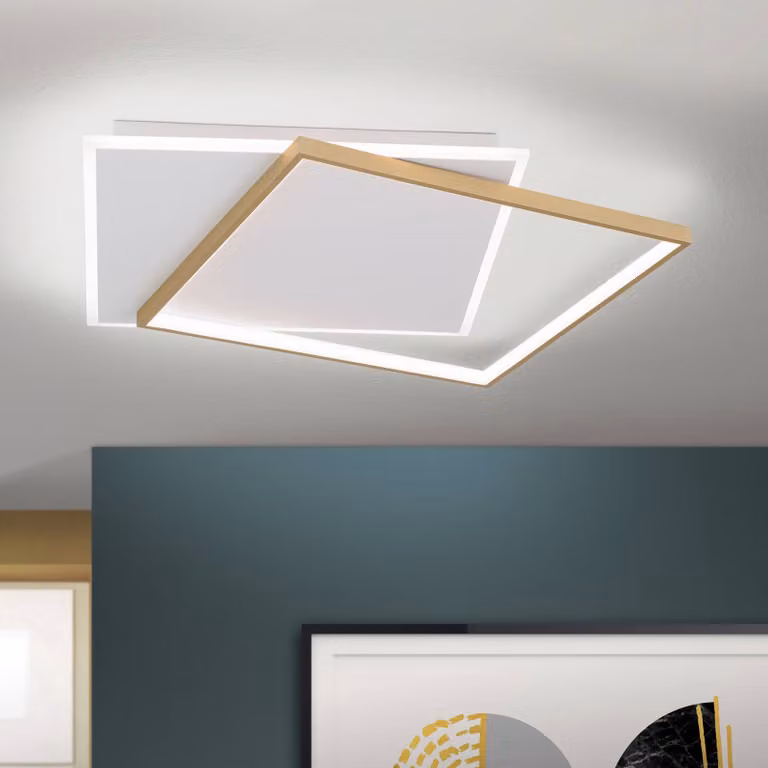 ORION Plafoniera a LED Emanuel, dimmerabile, Bianco / Opale, Soggiorno / Sala da pranzo, Plastica, Moderno, Plafoniera LED
