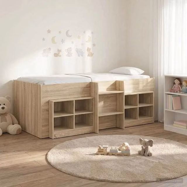 Struttura Letto Loft con Mobile 3 pz Rovere Sonoma 3423416