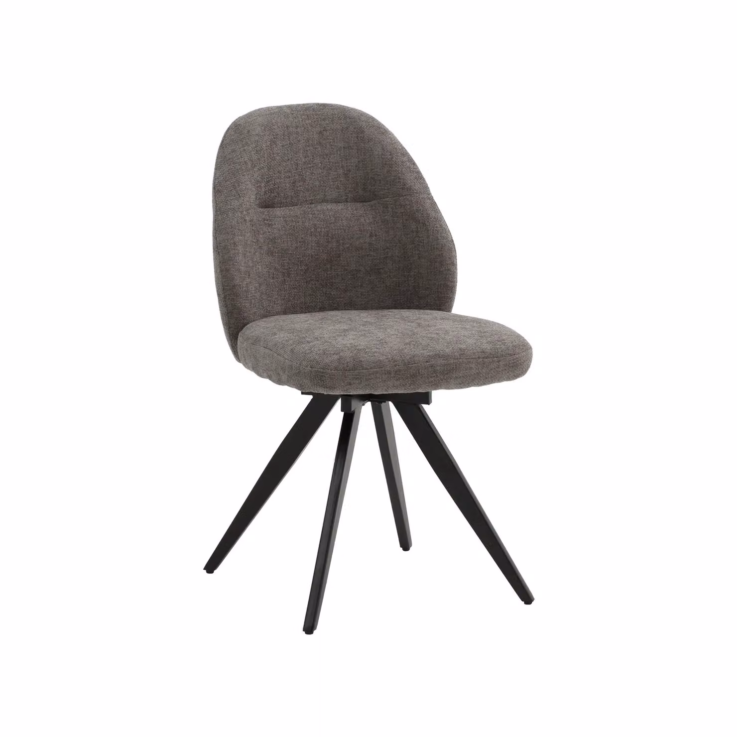 Set di sedie girevoli ZENNENDAL in tessuto grigio e gambe in metallo nero