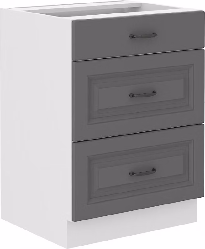 Armadietto con cassetti SOPHIA - larghezza 60 cm, grigio / bianco