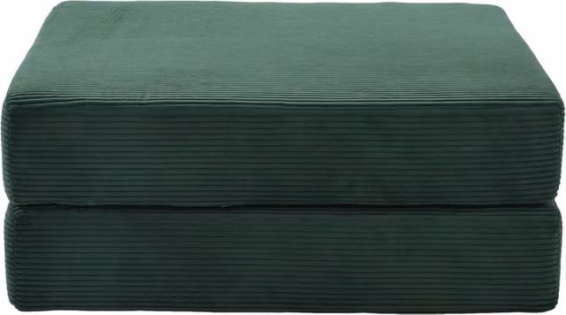 Poltrona pouf pieghevole con funzione letto in velluto a coste Chicfurn verde smeraldo L: 109 cm, P: 43 cm, H: 43 cm – 1