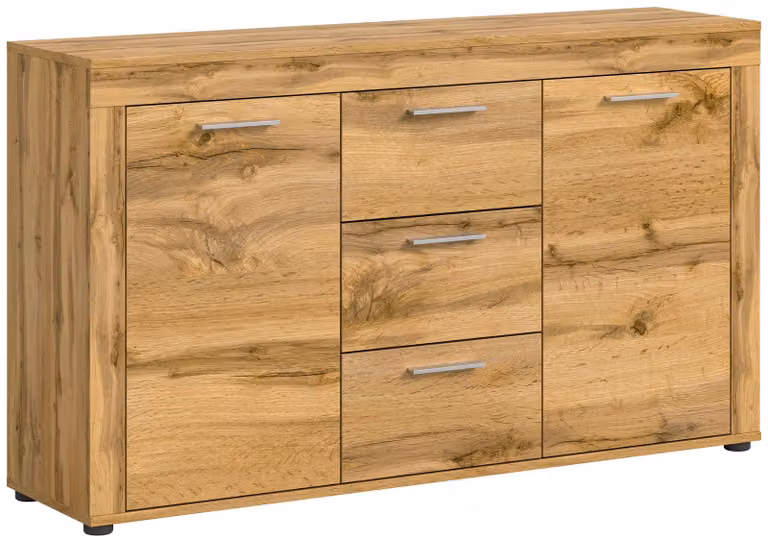 Credenza Jam a 2 ante e 3 cassetti in rovere.