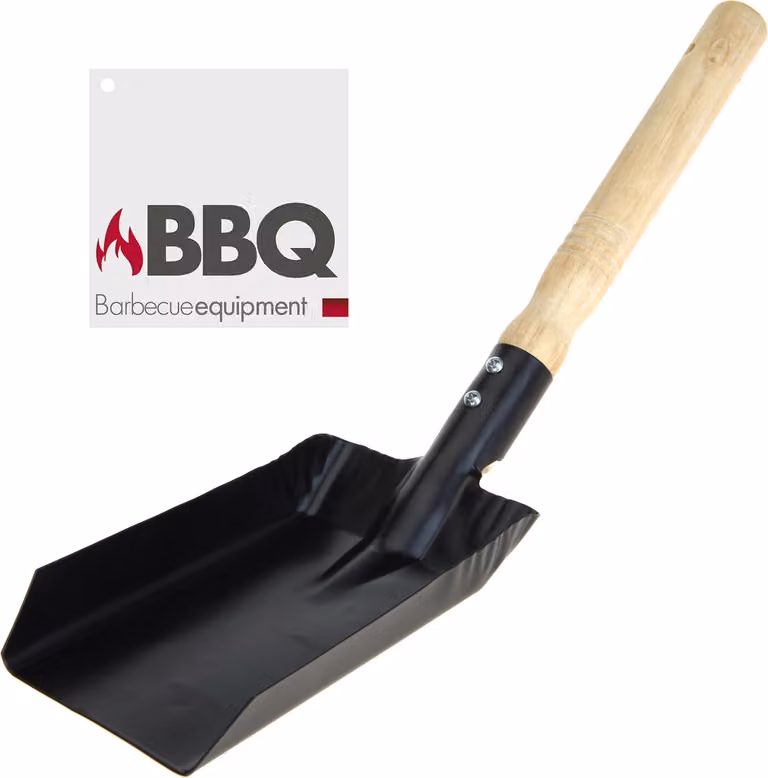 Paletta per carbone da barbecue, metallo/legno, 37x9,5 cm, nero/marrone