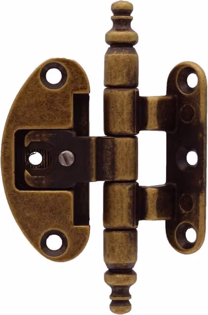 Set di 25 cerniere regolabili Metalstyle Florence in ottone color bronzo, dimensioni 50 x 80 mm