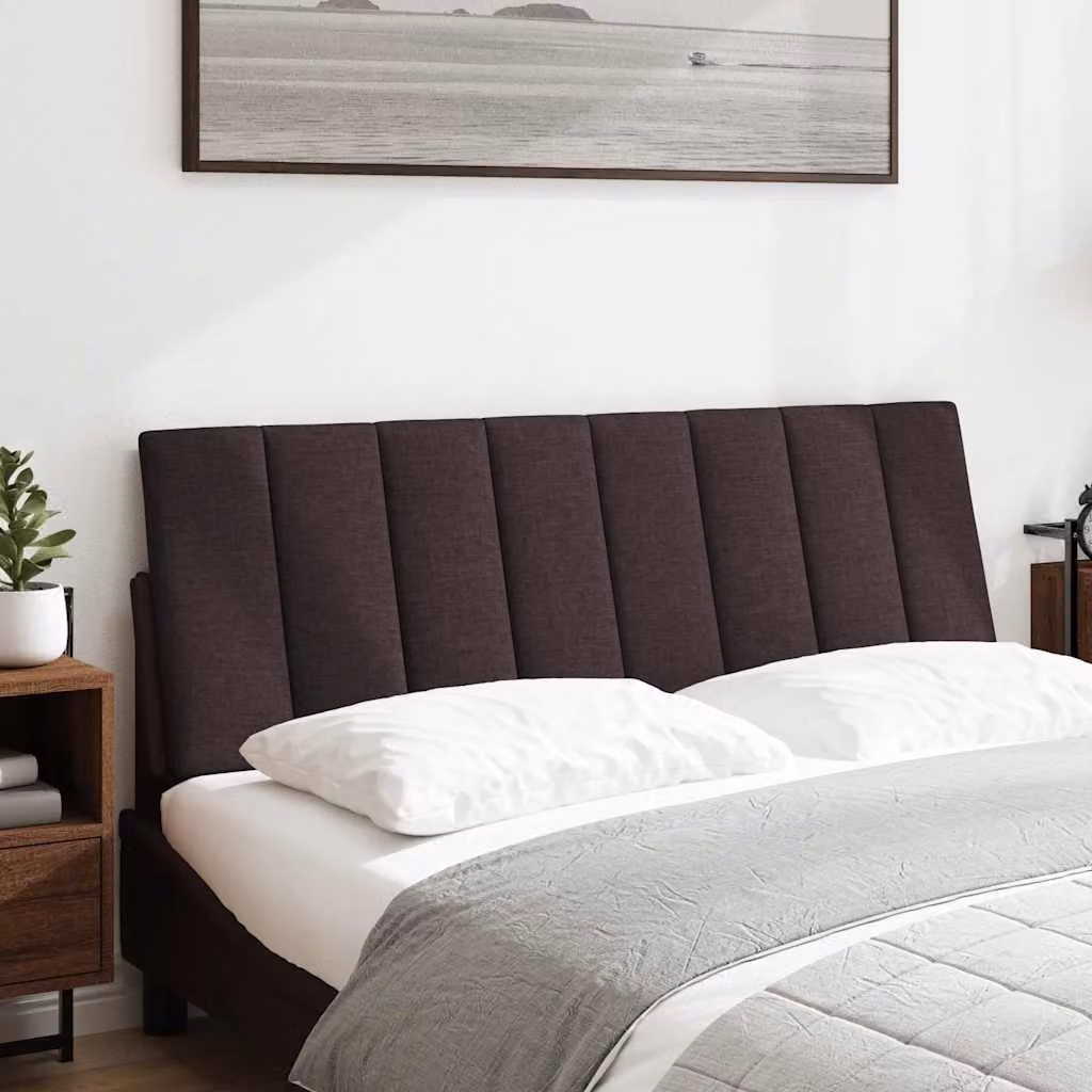 vidaXL Cuscino Testiera Hanko Marrone Scuro 140 cm in Tessuto