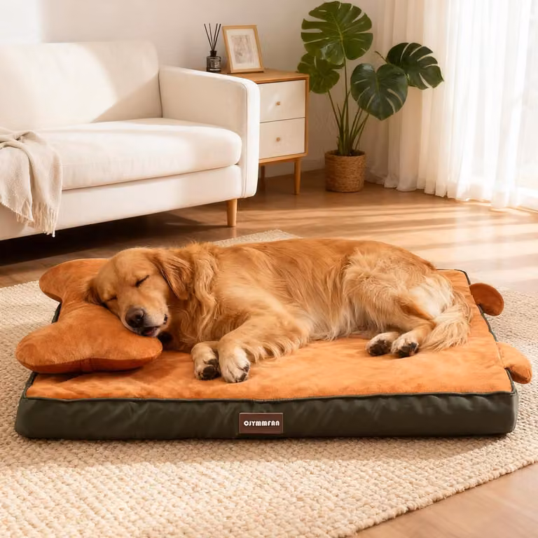 Cuccia ortopedica per cani, realizzata con memory foam, lavabile, impermeabile, con cuscino removibile, antiscivolo, colore arancione, taglia XL