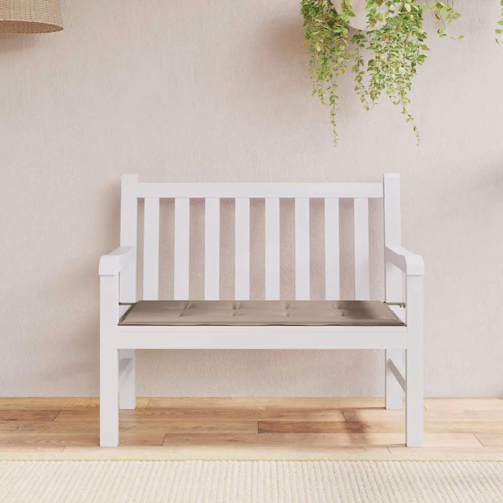 Cuscino per panca vidaXL rettangolare in tessuto Oxford impermeabile e traspirante, Grigio/Beige, L 100 cm x P 100 cm x H 3 cm