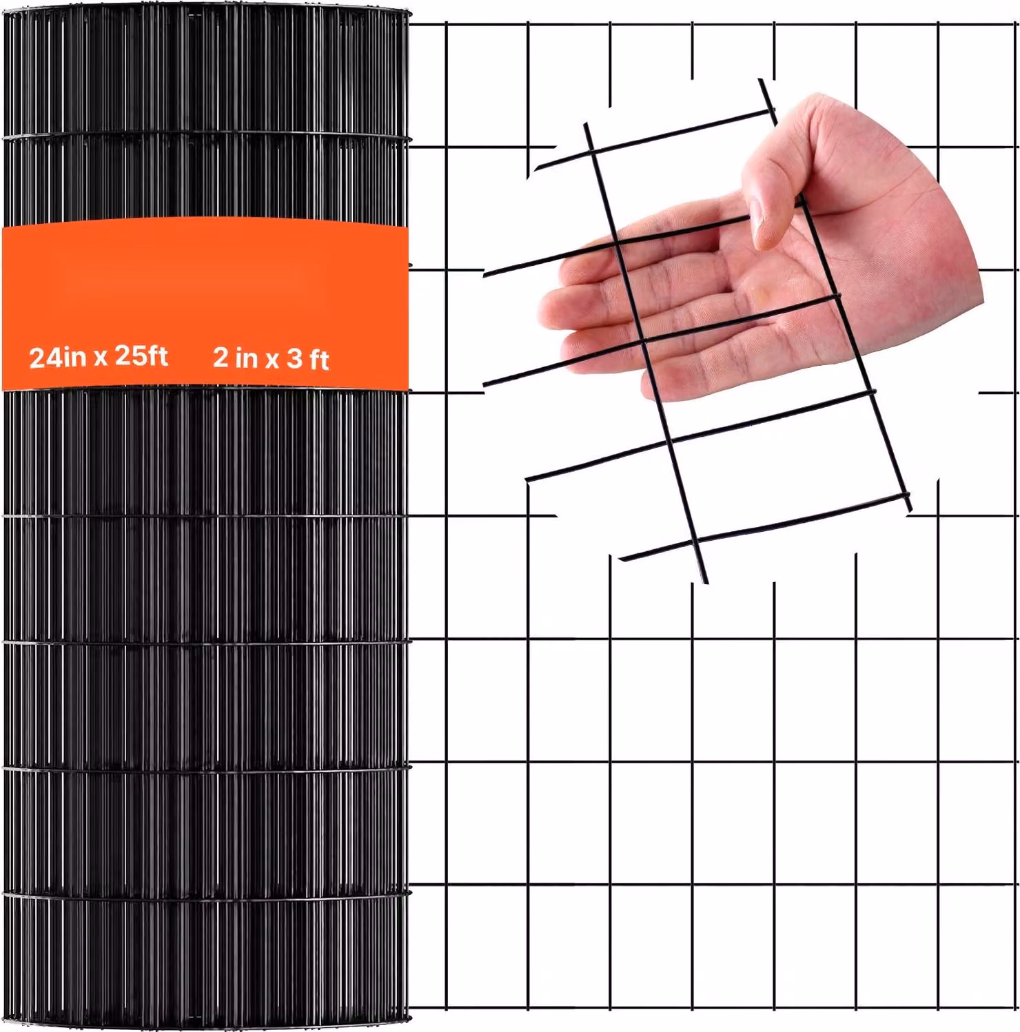 Rotolo di rete metallica - Recinzione in rete metallica - Altezza 61 cm, lunghezza 7,62 m - Dimensione maglia 5,08 x 7,62 cm - Spessore filo 1,52 mm - Filo di acciaio zincato, rivestito in PVC - Per polli e conigli