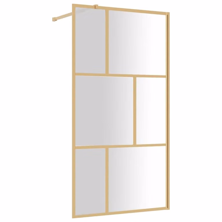 vidaXL Schermo doccia per cabina doccia ESG vetro trasparente Golden 100x195cm