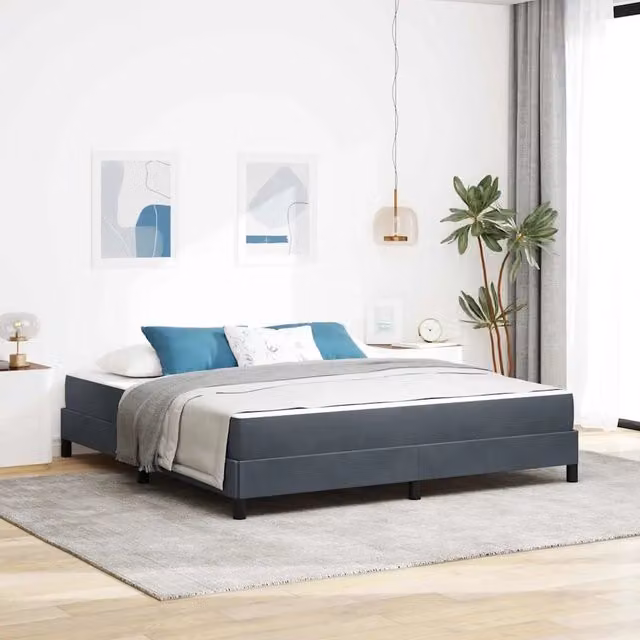 Letto con materasso a molle vidaXL in tessuto grigio, L/P: 180 x 200 cm – 1