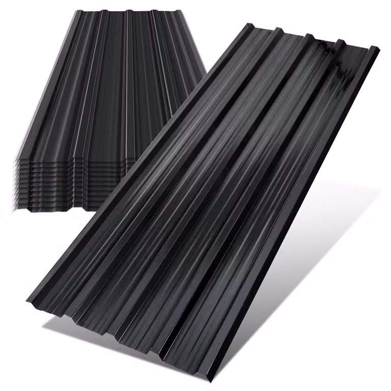Ikodm, 12 fogli di lamiera profilata a onda, dimensioni 129 x 46 cm, acciaio zincato, profilo a onda in antracite, pannelli per tetti, pensiline, capannoni da giardino