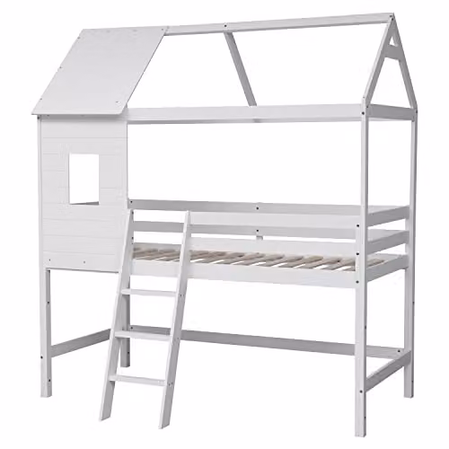 Happy Garden Letto a soppalco per Bambini 190x90cm Bianco Margot