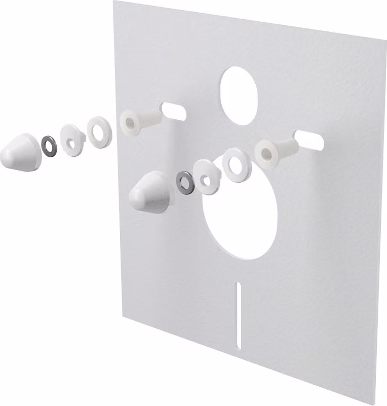 alcadrain Schallschutz für Wand-WC und Bidet mit Zubehör und Weißabdeckung