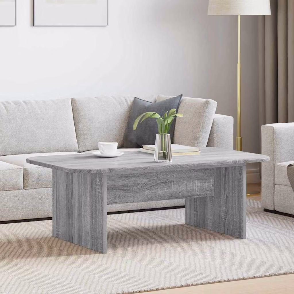 vidaXL Tavolino da salotto moderno in MDF grigio L: 93 cm, P: 53 cm, H: 33 cm
